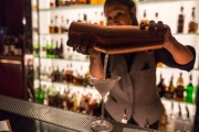 Jackie Gordon makes a cocktail at the Redwood Room on Wednesday, January in San Francisco, Calif. The Redwood Room at the Clift Hotel reopened after a 4-month renovation.