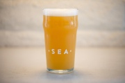 The HS4 with equilibrium is one of the beers on tap at Humble Sea Brewing in Santa Cruz, Calif.